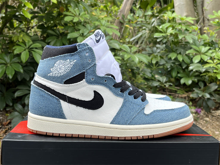 High Top Sneakers, White Blue Black Colorway, Lace Up Design, Casual Gift for Sneaker Fans