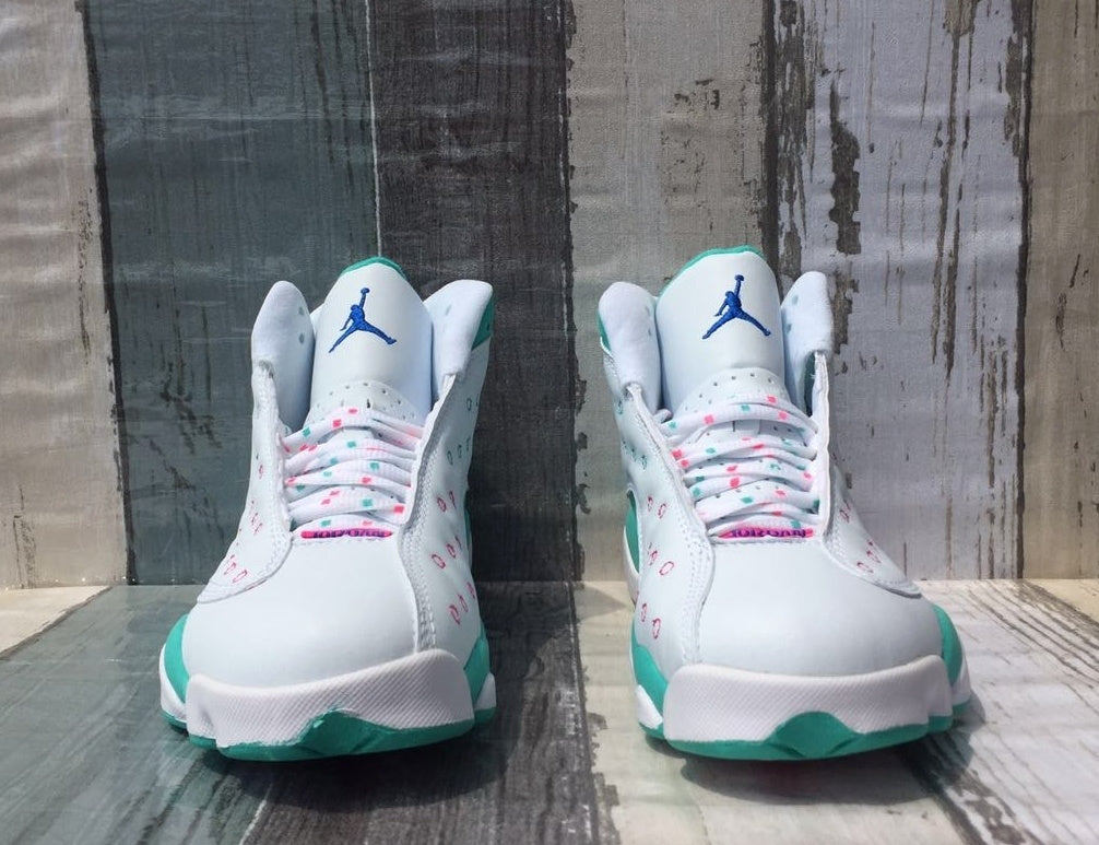 Sneakers, Mint Green White Colorway, Lace Up Design, Casual Gift for Sneaker Fans