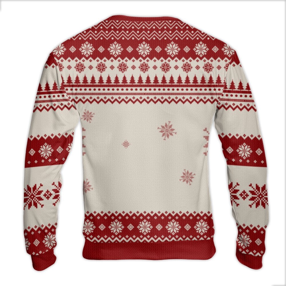 Fair Isle Reindeer Snowflake Holiday Sweater, Cat Mom Ugly Christmas Sweater, Adorable Cat Lover Crewneck, Kitten Pet Mom Xma