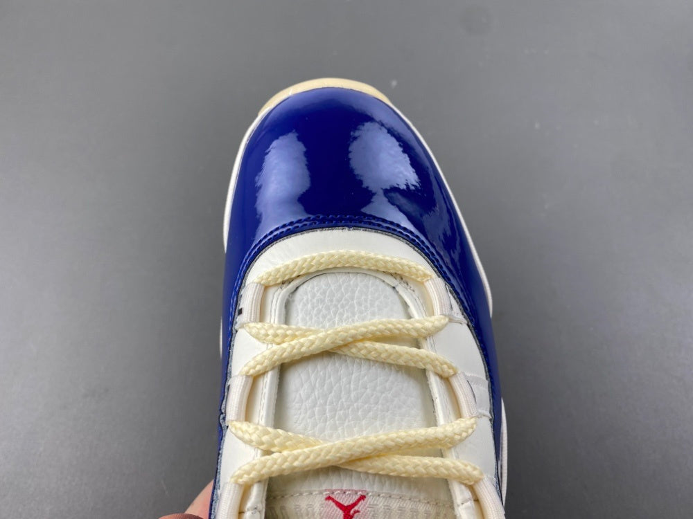 Low Top Sneakers, Beige Blue Colorway, Lace Up Design, Casual Gift for Sneaker Fans