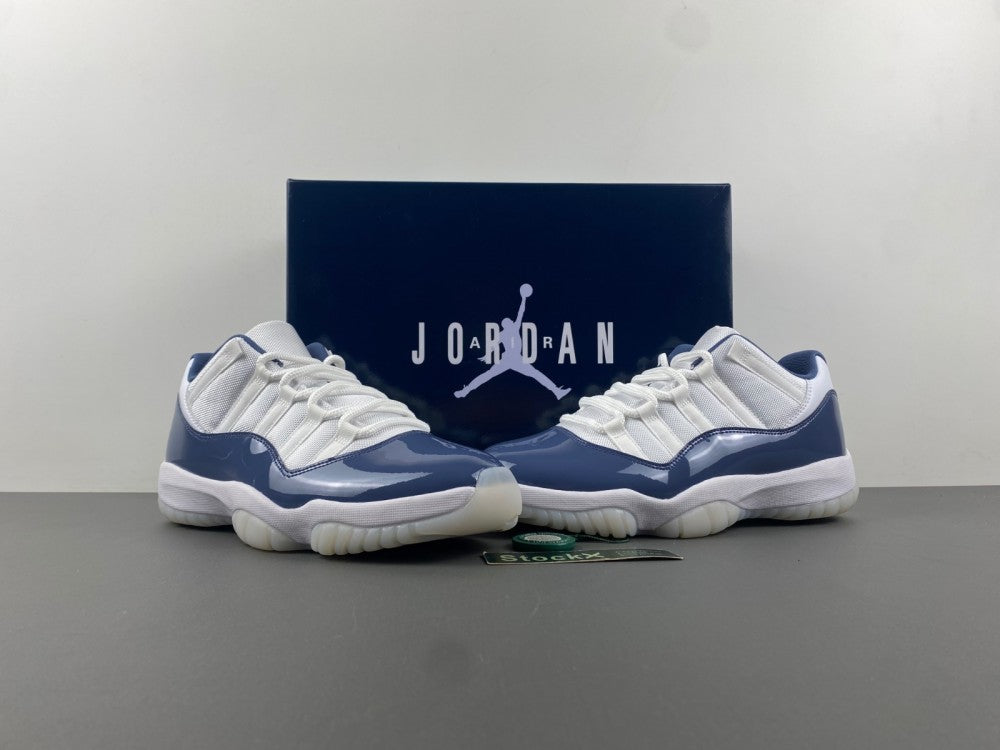 Low Top Sneakers, Navy Blue White Colorway, Lace Up Design, Casual Gift for Sneaker Fans