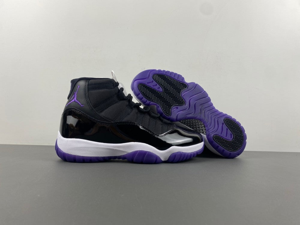 Retro High Top Sneakers, Black Purple Colorway, Leather Footwear, Lace Up Design, Casual Gift for Sneaker Fans
