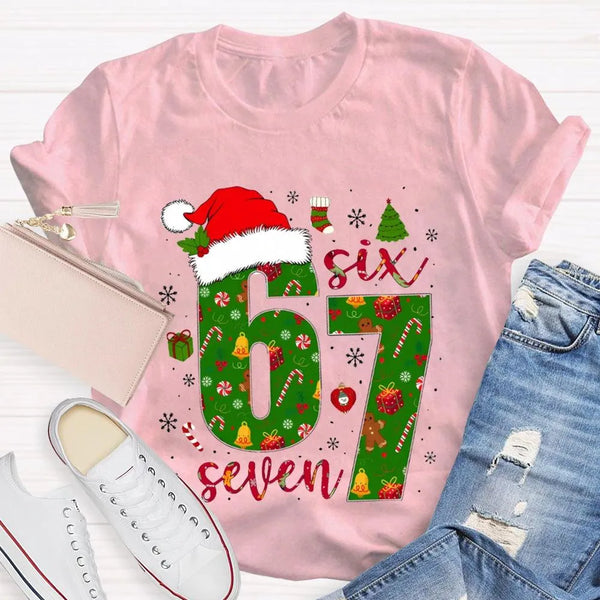 Festive Holiday Graphic Tee, Christmas Snowflake Santa Hat T-Shirt, Adorable Santa Hat Snowflake Shirt, Merry Christmas Unise