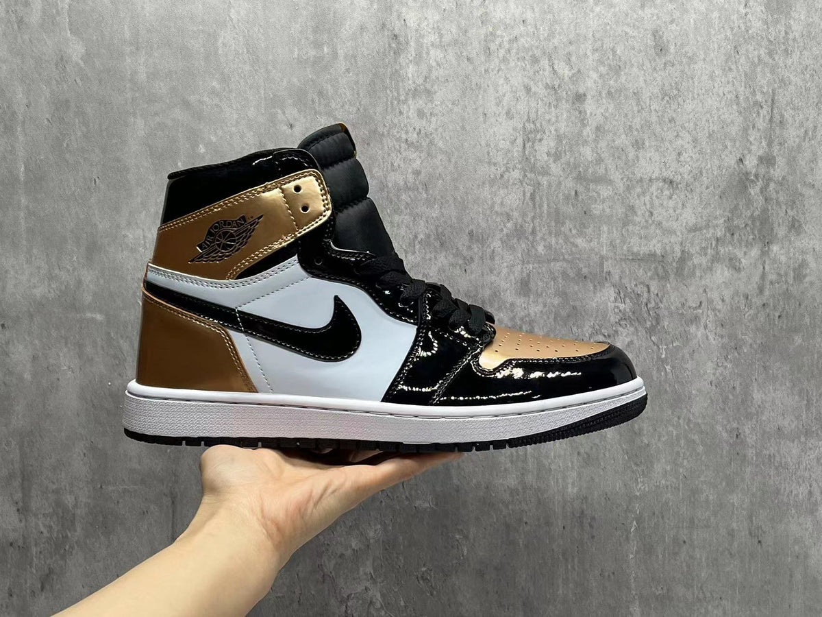 High Top Sneakers, Black Gold Colorway, Mismatched Colorway, Lace Up Design, Casual Gift for Sneaker Fans