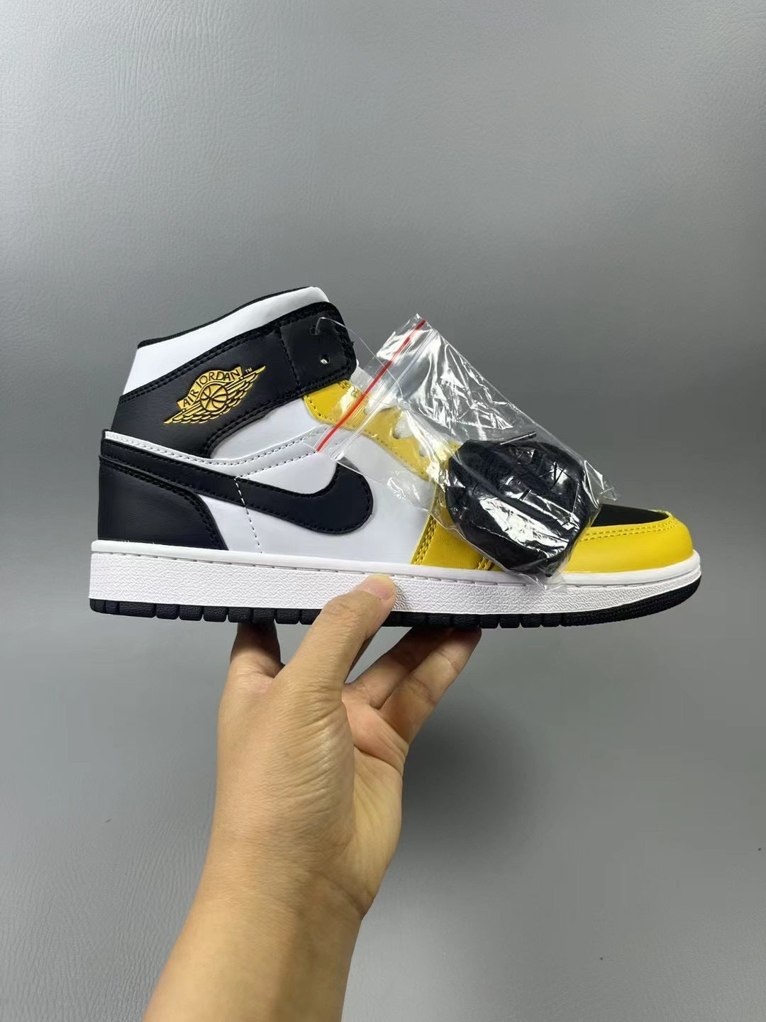High Top Sneakers, Black Yellow Colorway, Lace Up Design, Casual Gift for Sneaker Fans