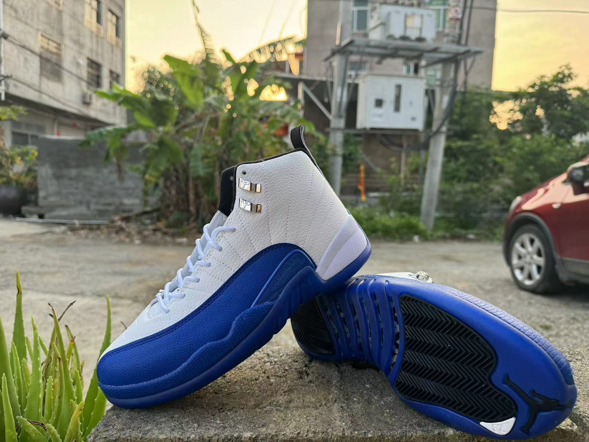 High Top Sneakers, Blue White Colorway, Lace Up Design, Casual Gift for Sneaker Fans
