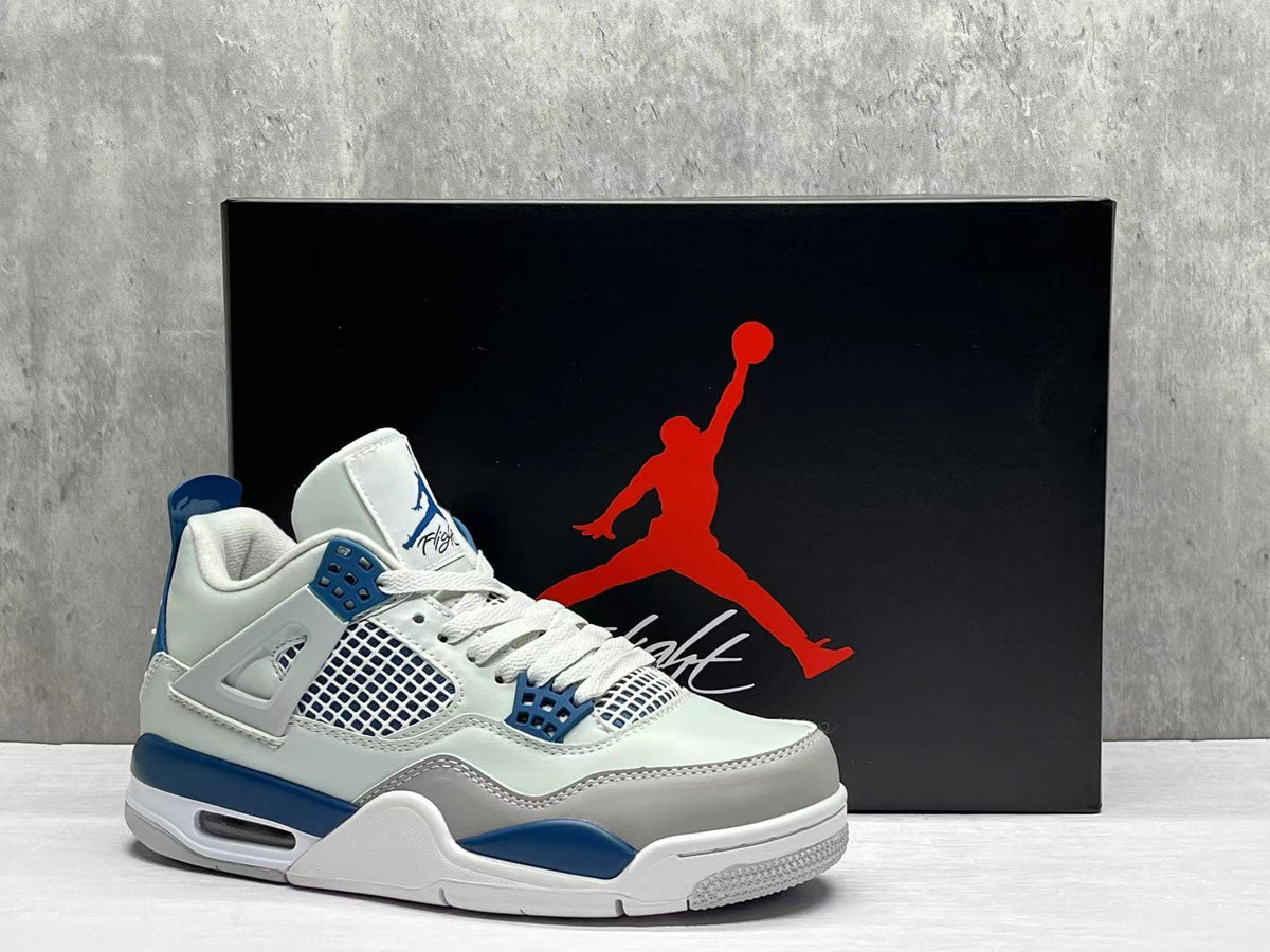 Mid Top Sneakers, Blue White Colorway, Lace Up Design, Casual Gift for Sneaker Fans
