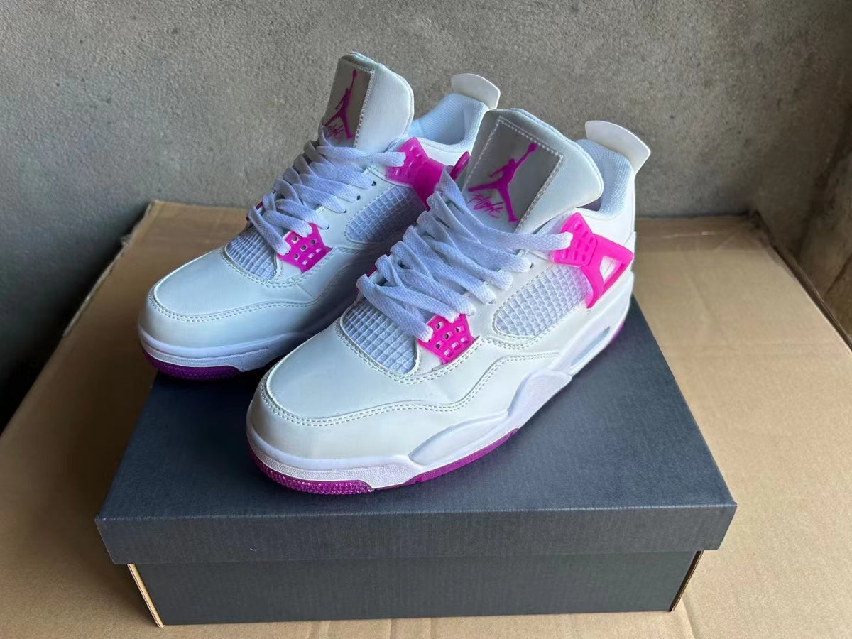 Mid Top Sneakers, White Pink Colorway, Lace Up Design, Casual Gift for Sneaker Fans