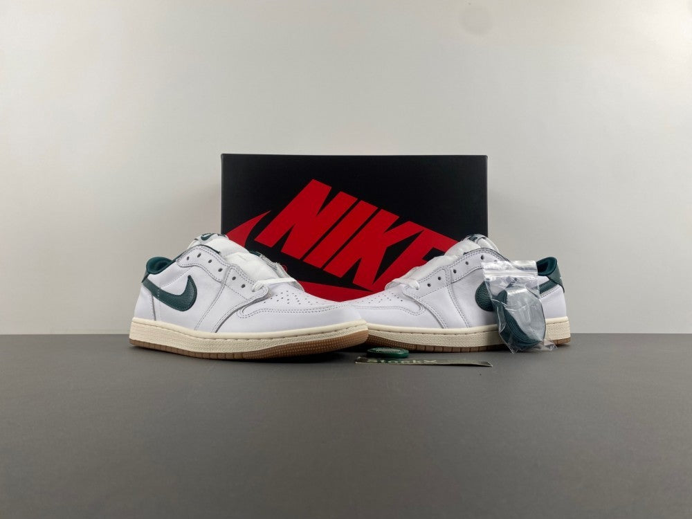 Low Top Sneakers, White Green Colorway, Lace Up Design, Casual Gift for Sneaker Fans
