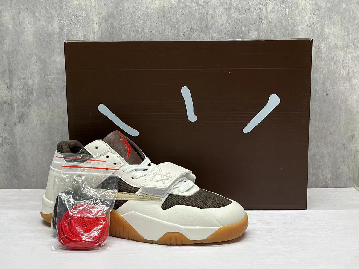 Low Top Sneakers, White Brown Colorway, Reverse Hook Design, Lace Up Design, Casual Gift for Sneaker Fans
