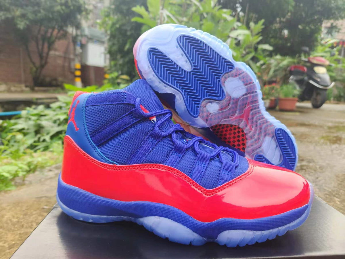 High Top Sneakers, Royal Blue Red Colorway, Lace Up Design, Casual Gift for Sneaker Fans