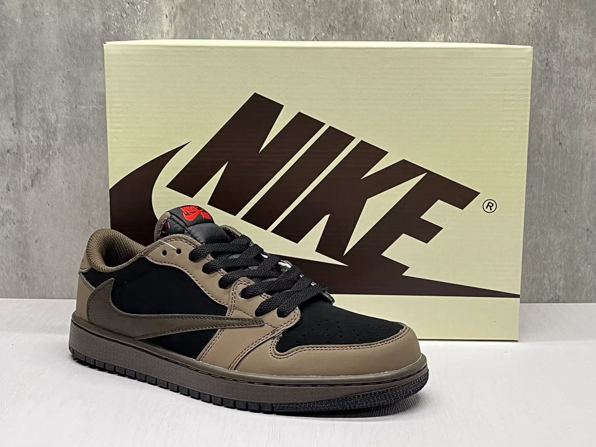 Low Top Sneakers, Black Brown Colorway, Reverse Hook Design, Lace Up Design, Casual Gift for Sneaker Fans