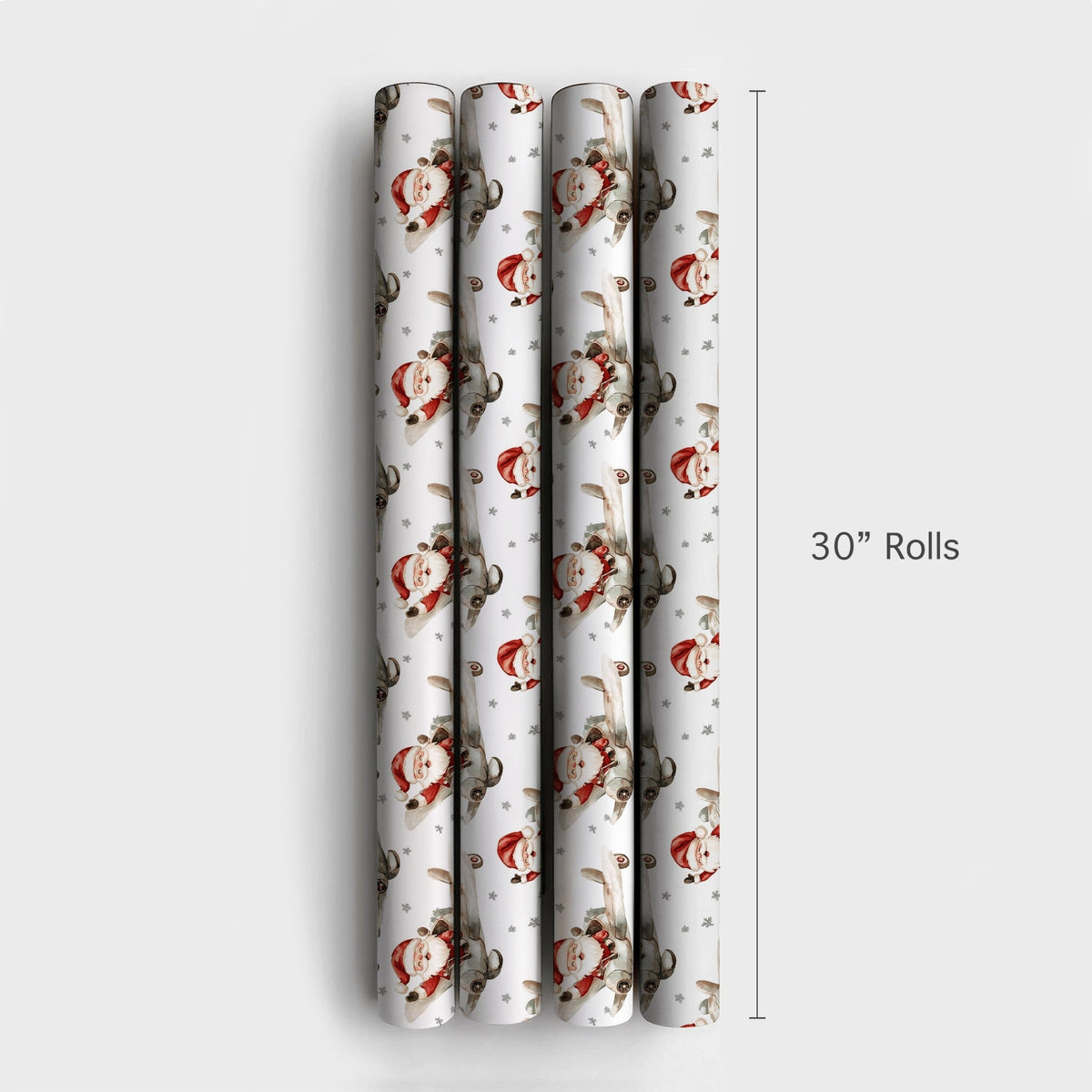 Vintage Flying Santa Gift Wrap, Airplane Santa Wrapping Paper, Watercolor Pilot Santa Christmas Paper, Retro Aviation Gift Wr