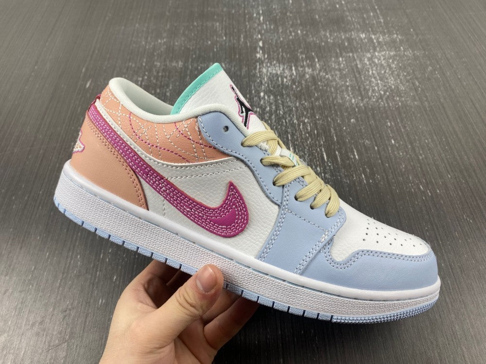 Low Top Sneakers, White Pink Colorway, Lace Up Design, Casual Gift for Sneaker Fans