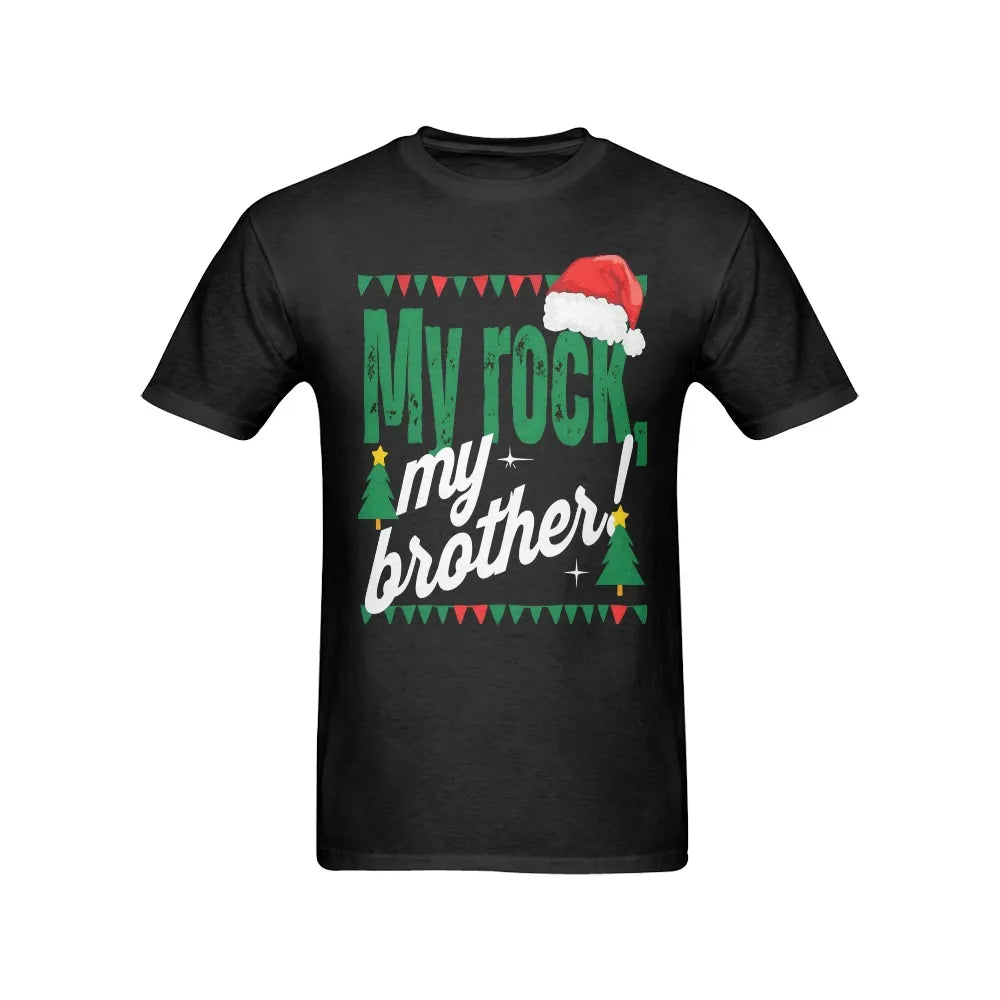 Holiday Family Graphic T-Shirt, My Brother My Rock Christmas Shirt, Brother Christmas Tee, Festive Winter Apparel, Christmas 