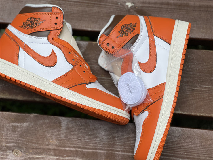 High Top Sneakers, Orange White Colorway, Lace Up Design, Casual Gift for Sneaker Fans
