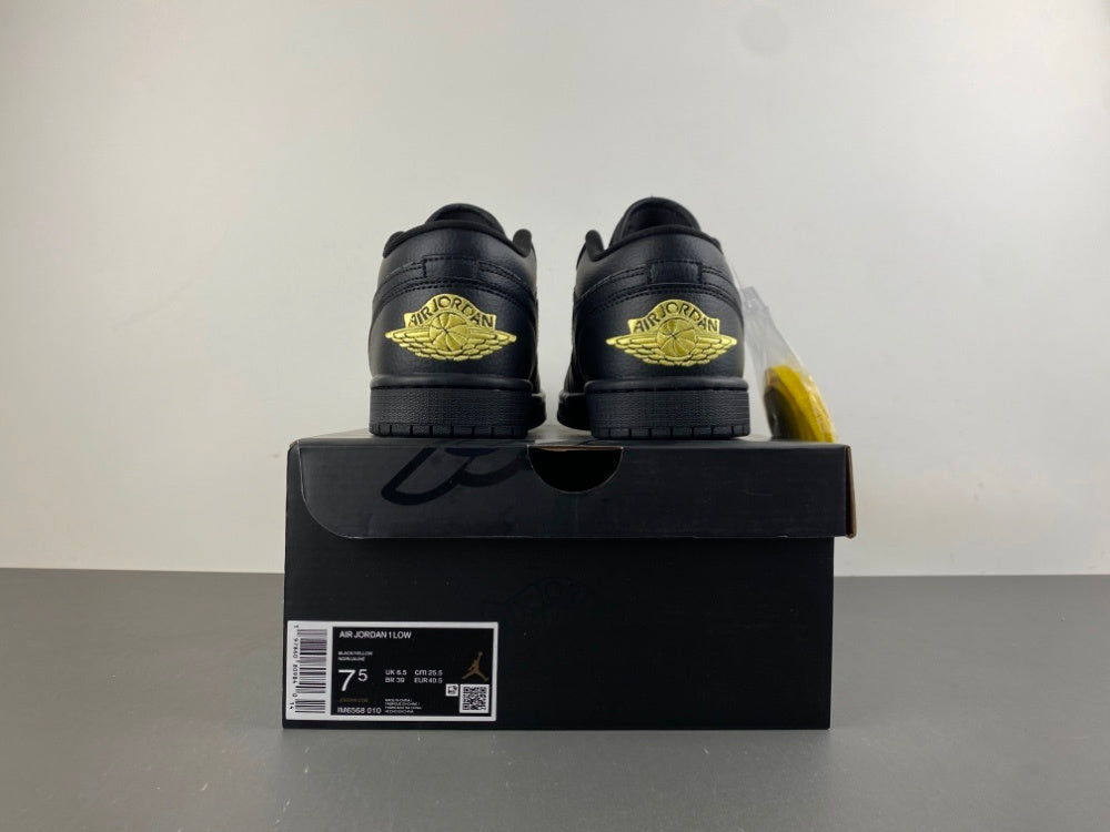 Low Top Sneakers, Black Yellow Gray Colorway, Cracked Pattern, Lace Up Design, Casual Gift for Sneaker Fans