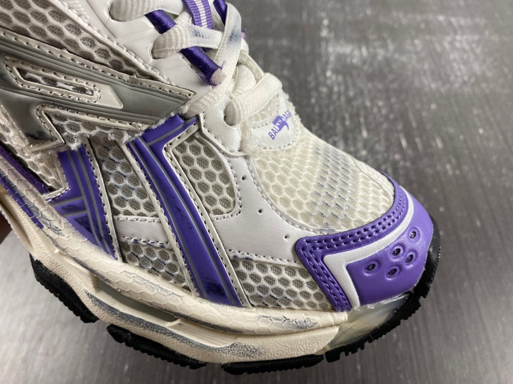 Low Top Sneakers, White Purple Colorway, Lace Up Design, Casual Gift for Sneaker Fans