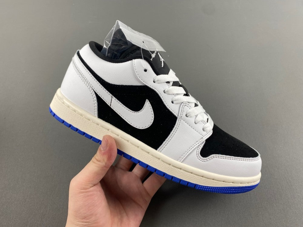 Low Top Sneakers, Blue White Black Colorway, Lace Up Design, Casual Gift for Sneaker Fans