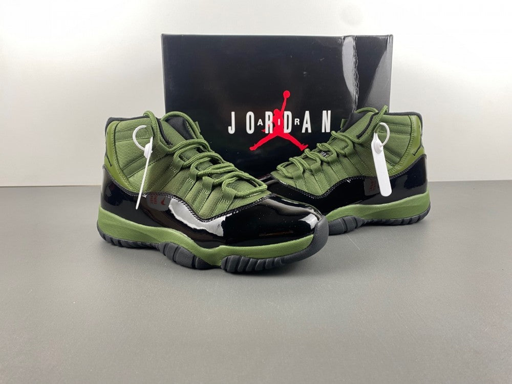 High Top Sneakers, Army Green Black Colorway, Leather Footwear, Lace Up Design, Casual Gift for Sneaker Fans