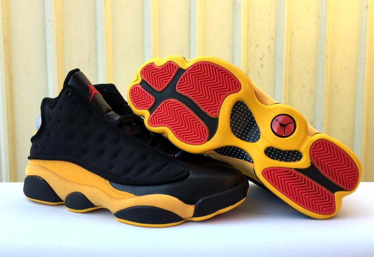 Sneakers, Black Yellow Colorway, Lace Up Design, Casual Gift for Sneaker Fans