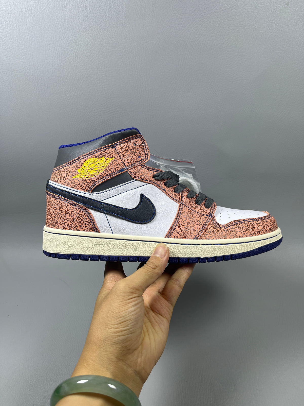 High Top Sneakers, White Black Orange Colorway, Lace Up Design, Casual Gift for Sneaker Fans
