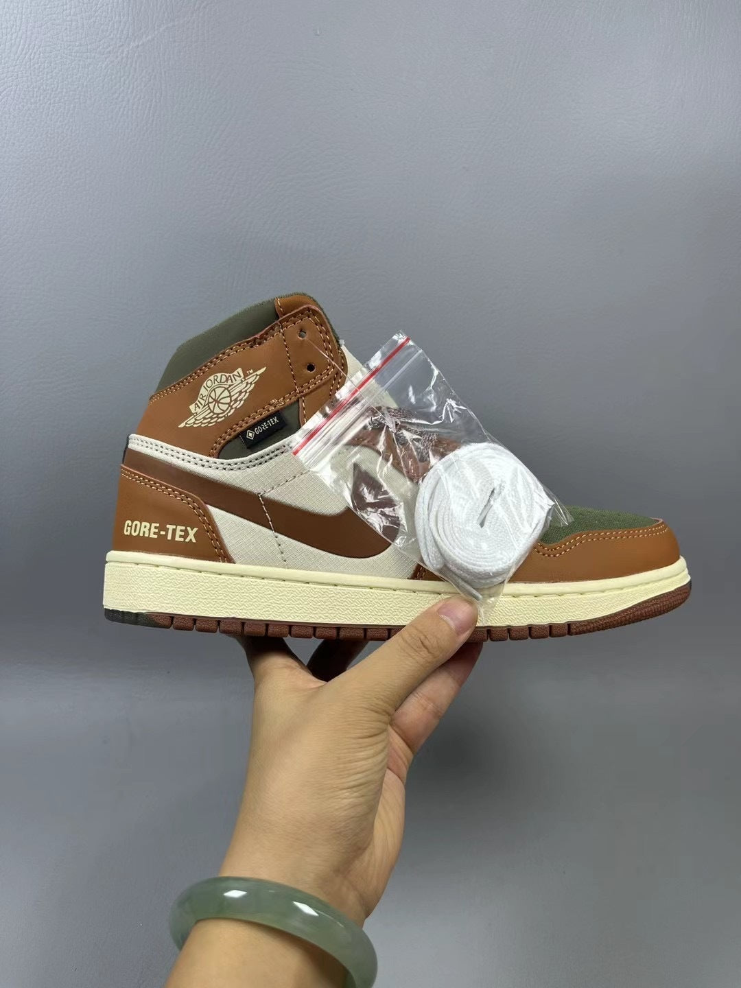 High Top Sneakers, Green Brown Colorway, Lace Up Design, Casual Gift for Sneaker Fans