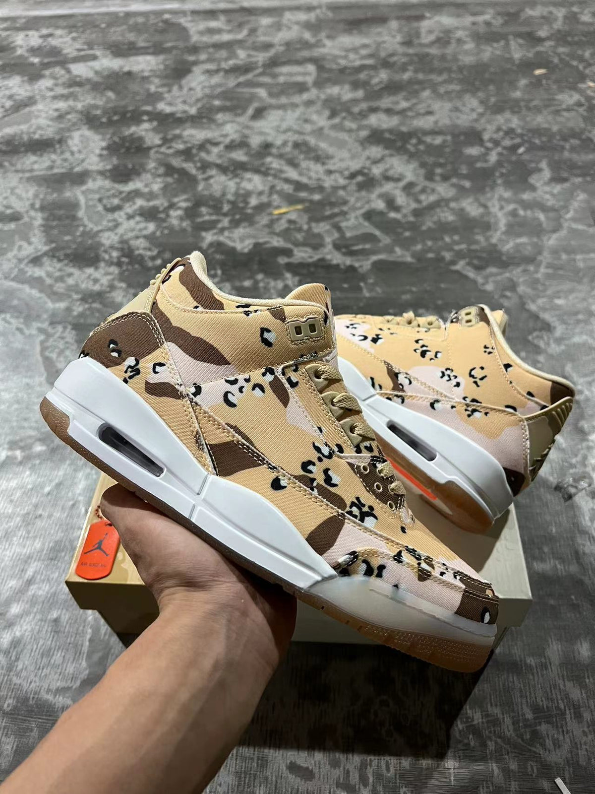 High Top Sneakers, Beige Black Colorway, Camouflage Pattern, Lace Up Design, Casual Gift for Sneaker Fans
