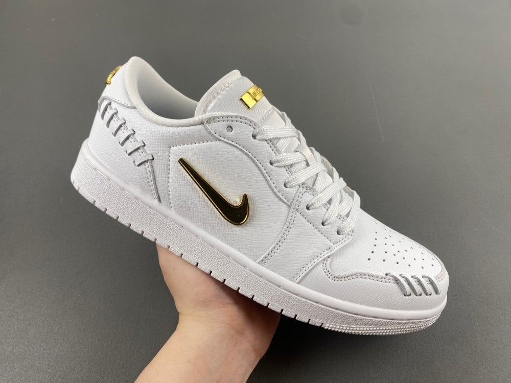 Low Top Sneakers, White Gold Colorway, Lace Up Design, Casual Gift for Sneaker Fans