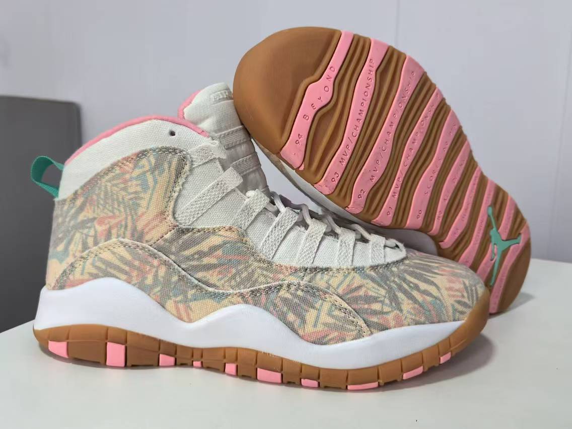 High Top Sneakers, White Pink Green Colorway, Lace Up Design, Casual Gift for Sneaker Fans