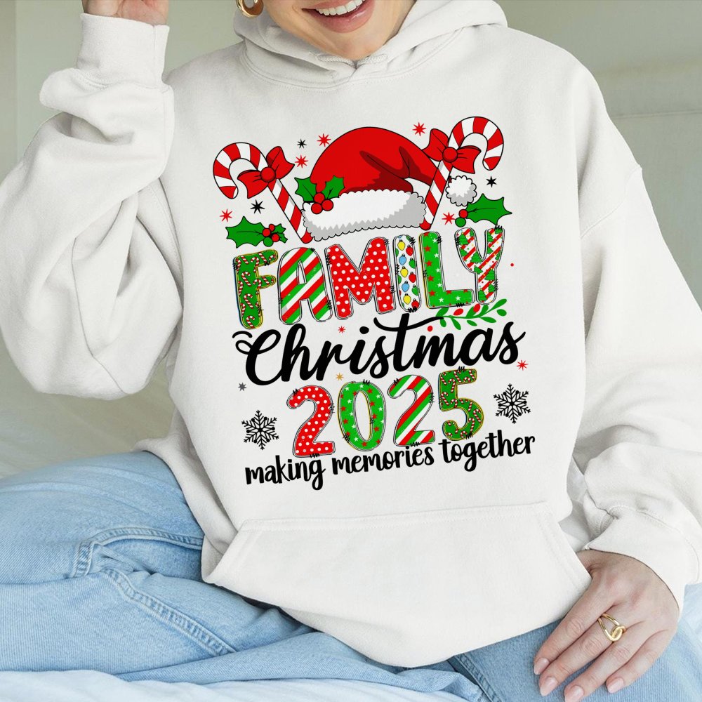 Festive Matching Holiday Sweatshirt, Family Christmas 2025 Hoodie, Adorable Xmas Vacation Pullover, Family Photo Group Winter