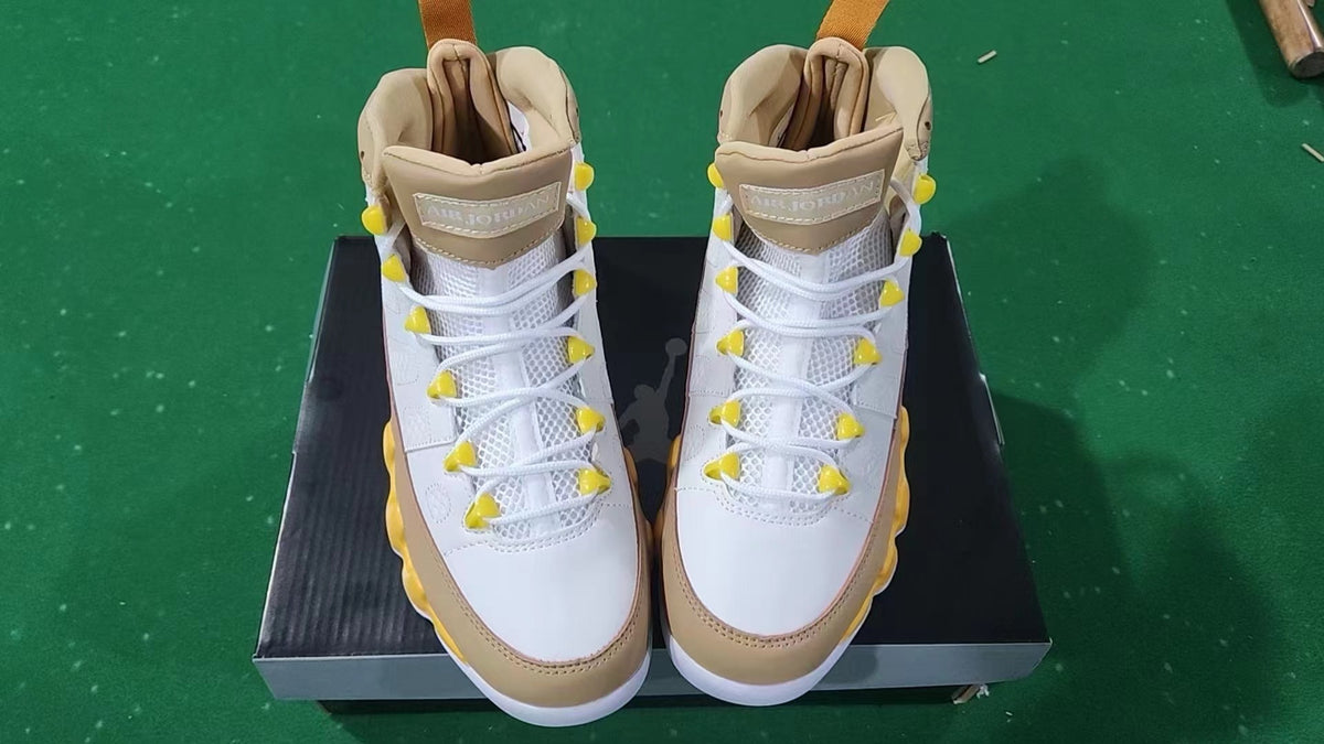 High Top Sneakers, White Beige Yellow Colorway, Lace Up Design, Casual Gift for Sneaker Fans
