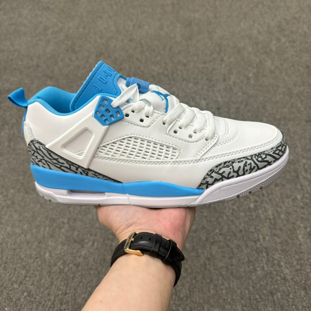 Low Top Basketball Shoes, Blue White Colorway, Lace Up Design, Casual Gift for Shoe Lovers