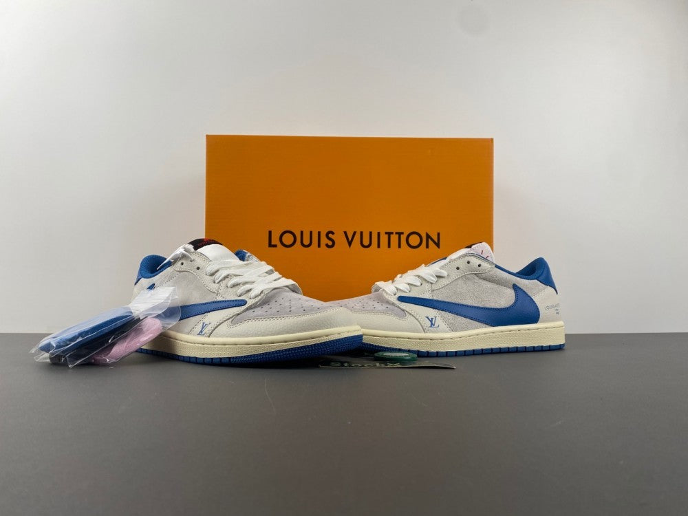 Low Top Sneakers, Royal Blue White Gray Colorway, Reverse Hook Design, Lace Up Design, Casual Gift for Sneaker Fans
