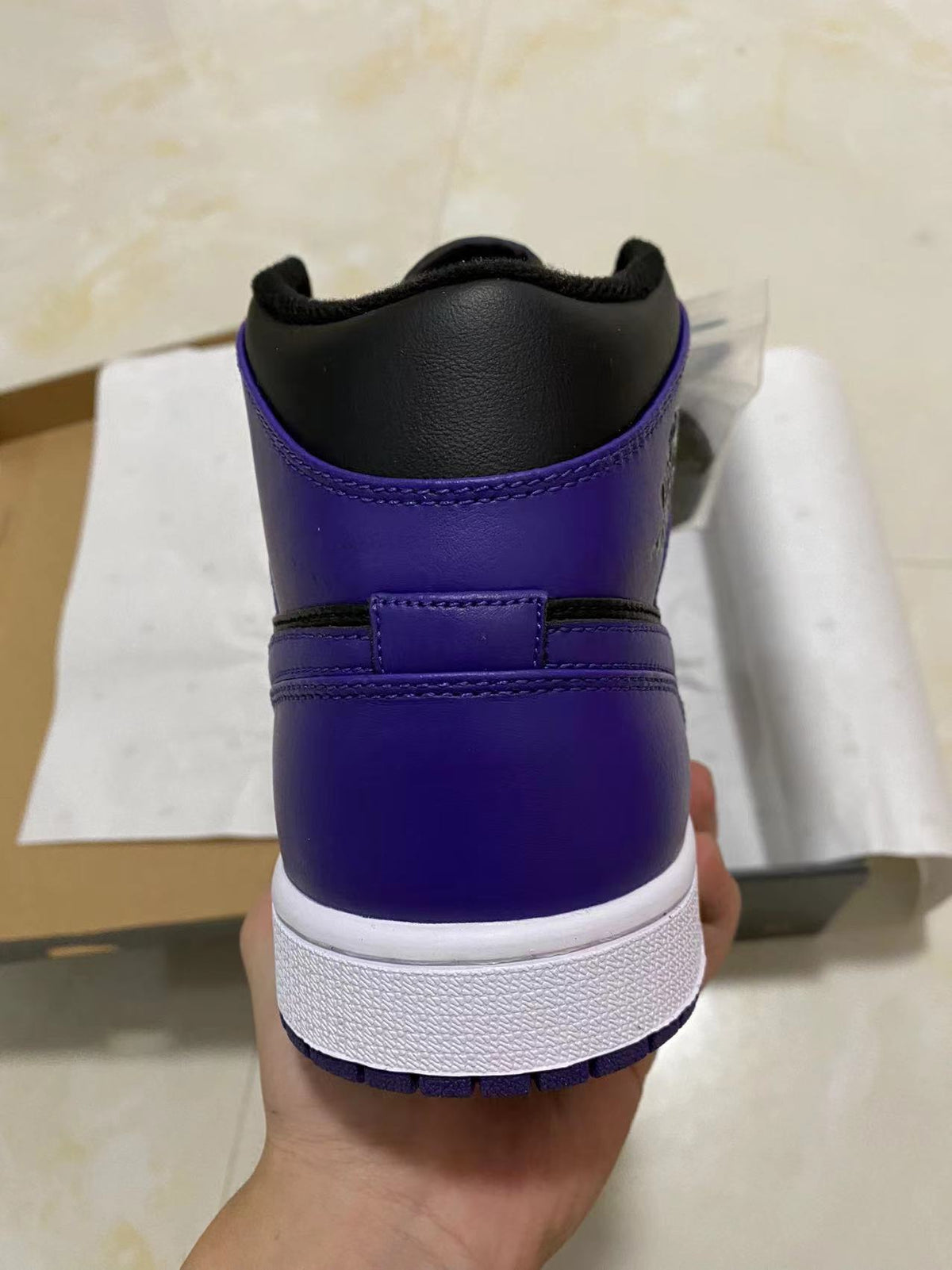Mid Top Sneakers, Black Purple Colorway, Lace Up Design, Casual Gift for Sneaker Fans