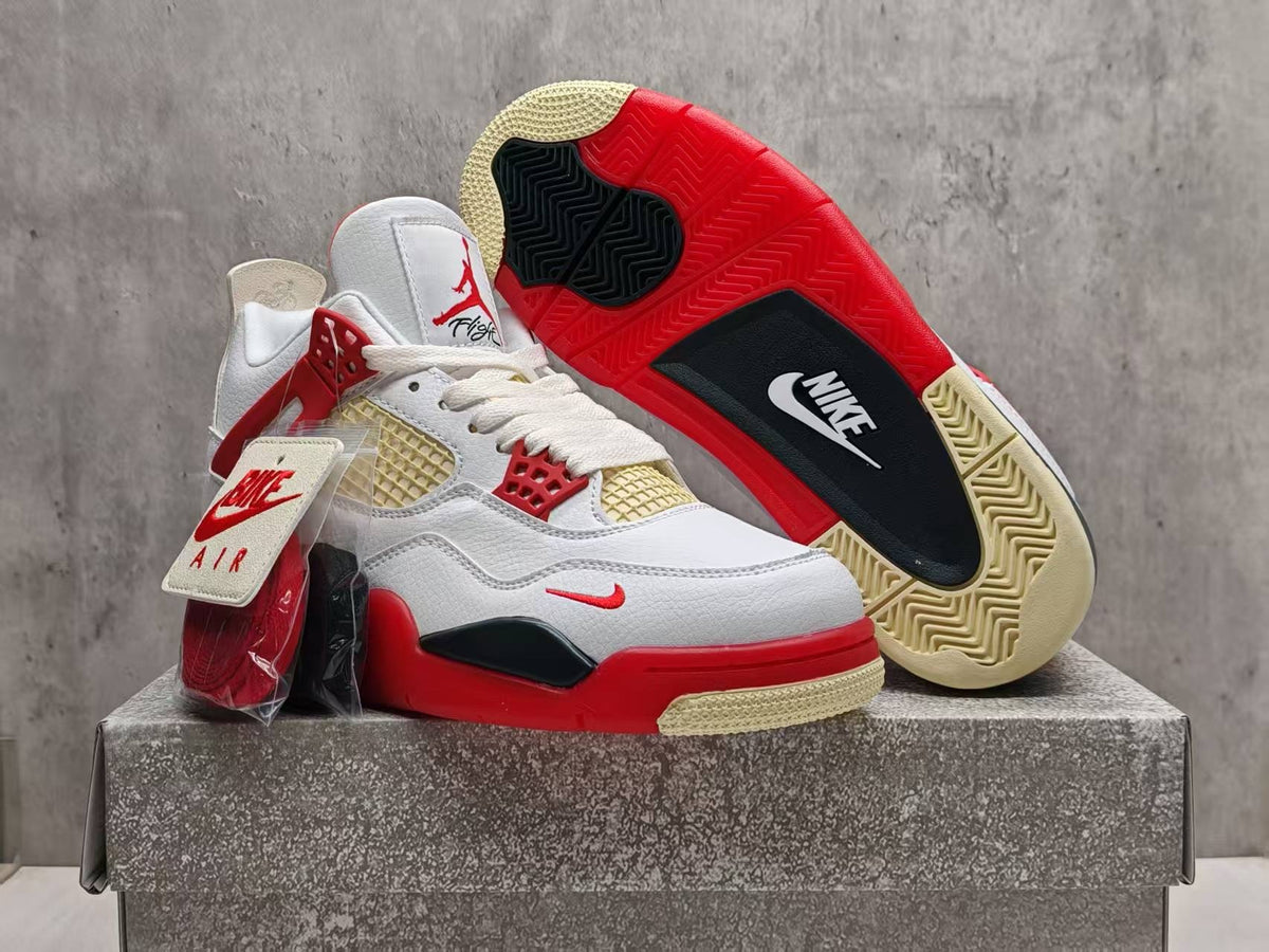 Mid Top Sneakers, Red Colorway, Lace Up Design, Casual Gift for Sneaker Fans