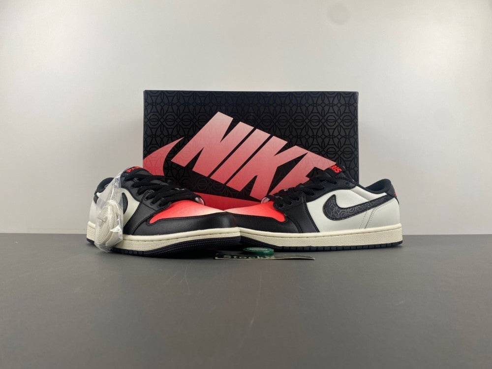 Low Top Sneakers, White Black Red Colorway, Lace Up Design, Casual Gift for Sneaker Fans