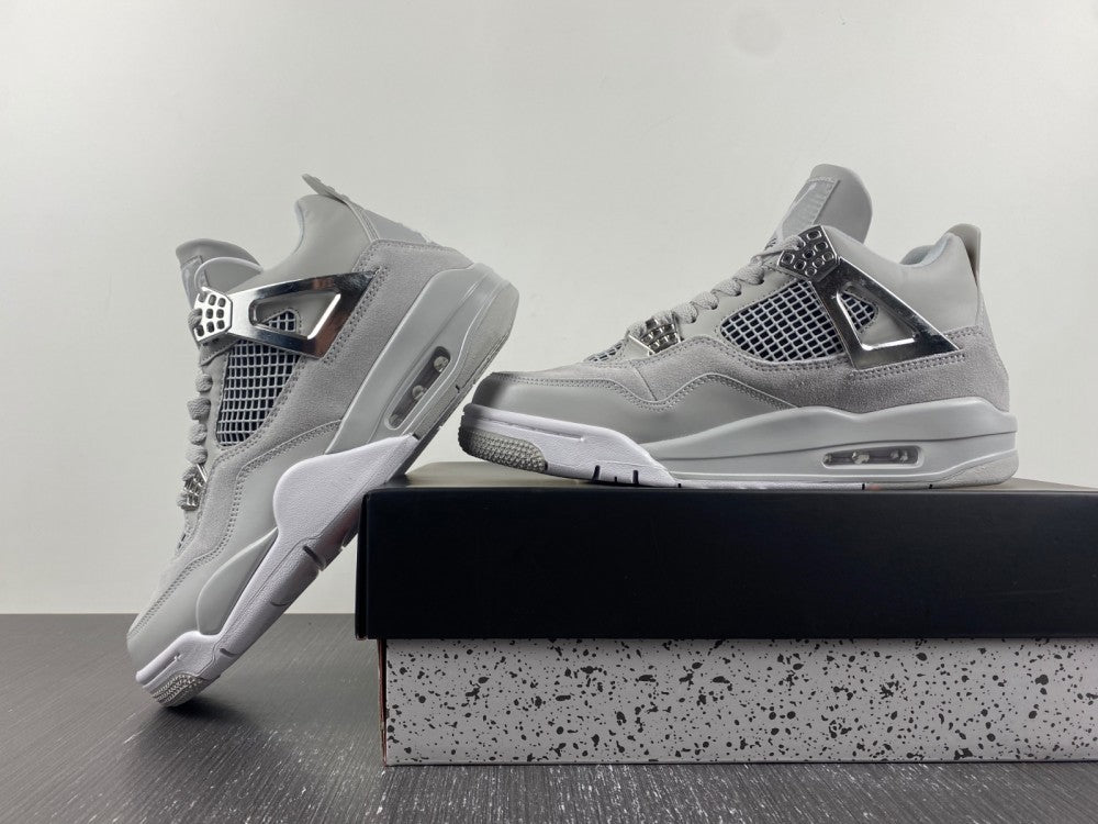 Sneakers, Silver Colorway, Leather Footwear, Metallic Finish, Lace Up Design, Casual Gift for Sneaker Fans