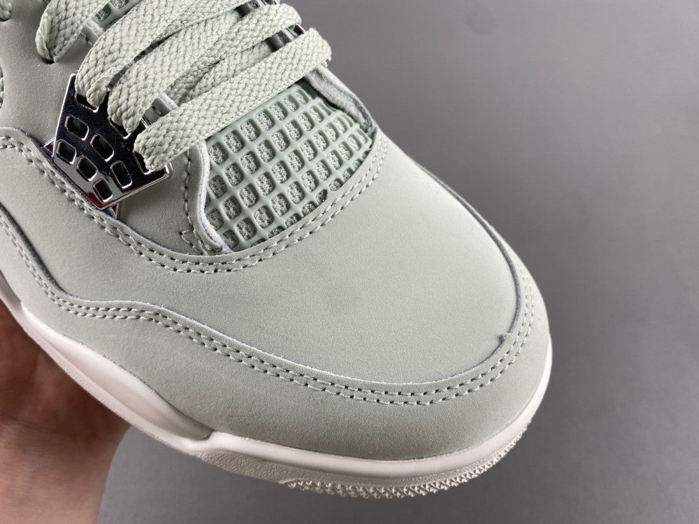 Low Top Sneakers, Green Silver Sail Colorway, Lace Up Design, Casual Gift for Sneaker Fans