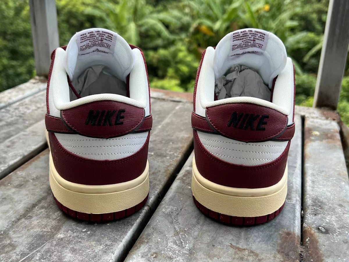 Low Top Sneakers, Burgundy White Colorway, Lace Up Design, Casual Gift for Sneaker Fans