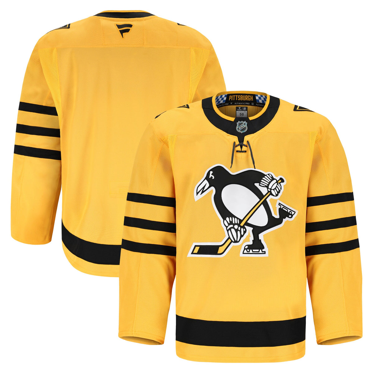 Pittsburgh Penguins Fanatics Gold Alternate Authentic Pro Jersey