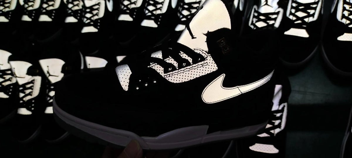 Low Top Sneakers, Black Colorway, Reflective Detail, Lace Up Design, Casual Gift for Sneaker Fans