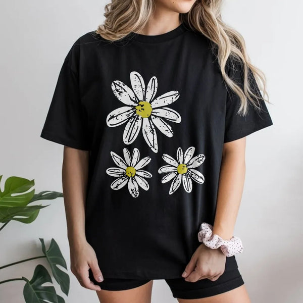Daisy Sweatshirt | Vintage Boho Flower Graphic | Soft Cotton Blend Pullover | Unisex Aesthetic Clothing Gift