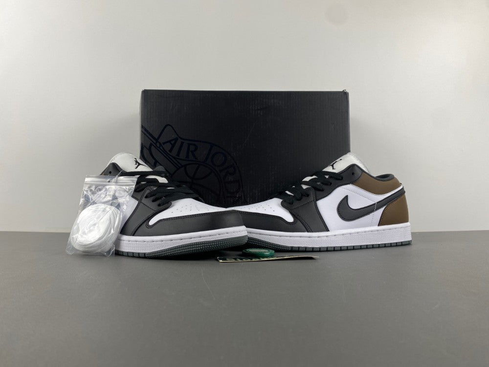 Low Top Sneakers, White Black Brown Colorway, Lace Up Design, Casual Gift for Sneaker Fans