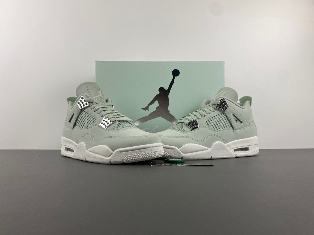 Low Top Sneakers, Green Silver Sail Colorway, Lace Up Design, Casual Gift for Sneaker Fans
