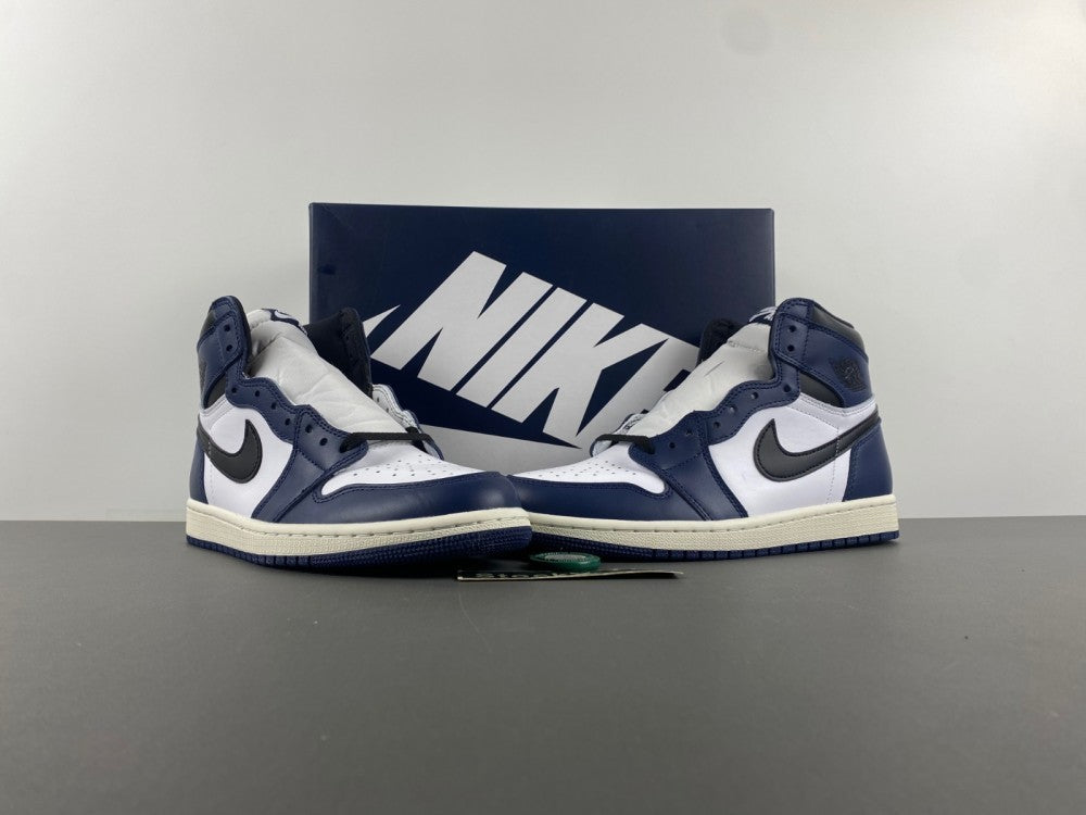 Retro High Top Sneakers, Blue White Black Colorway, Lace Up Design, Casual Gift for Sneaker Fans