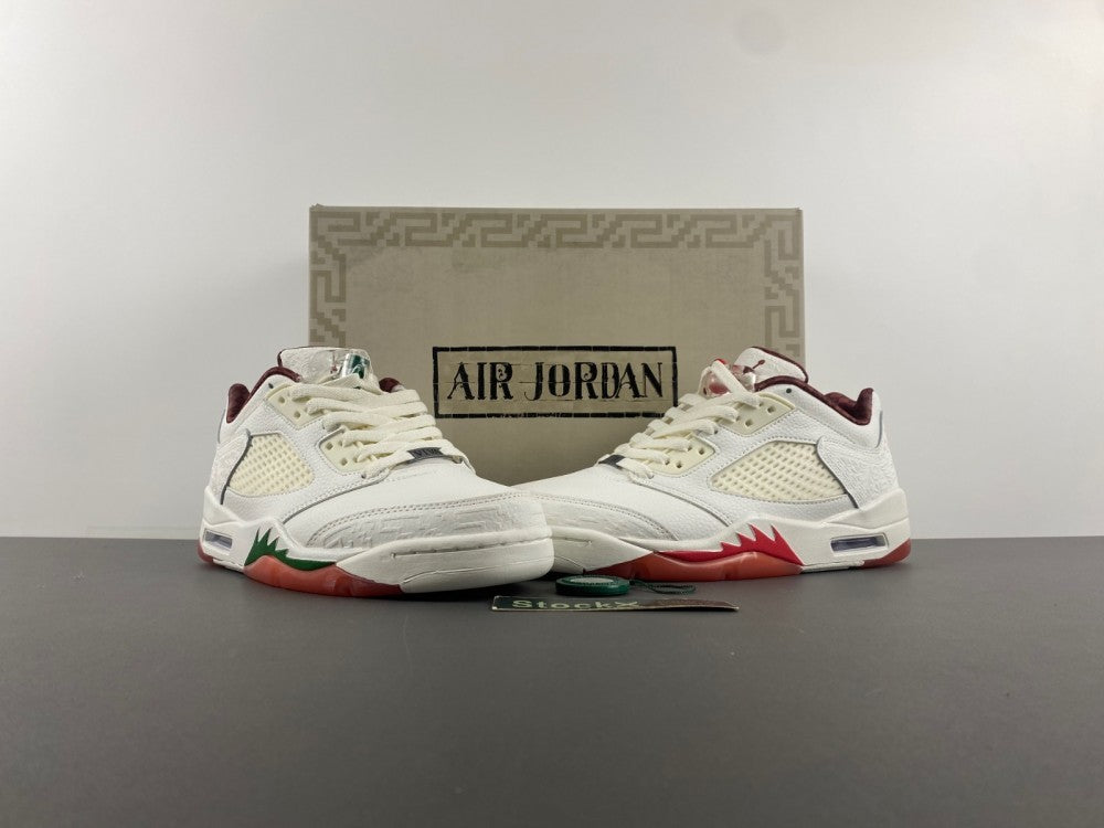 Low Top Sneakers, White Red Green Colorway, Mismatched Colorway, Lace Up Design, Casual Gift for Sneaker Fans