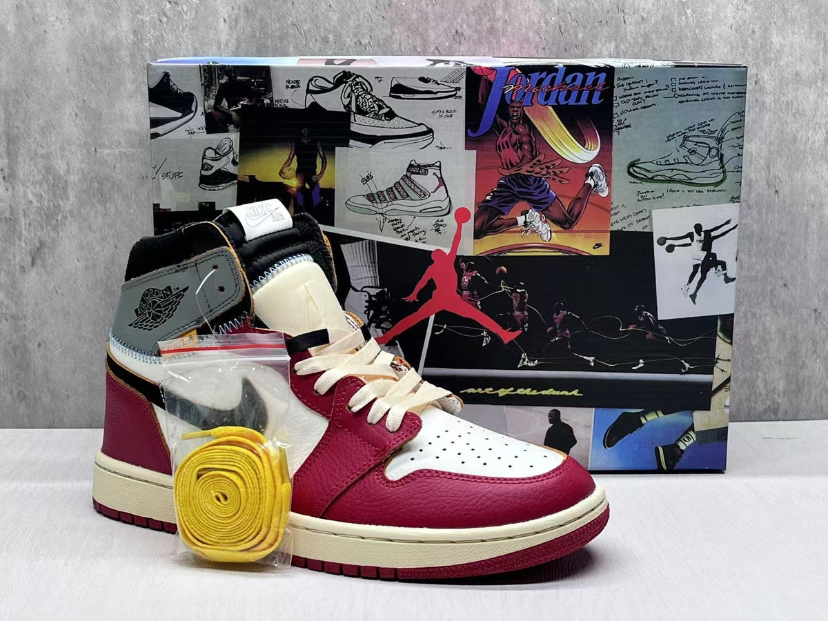 High Top Sneakers, White Red Gray Colorway, Lace Up Design, Casual Gift for Sneaker Fans