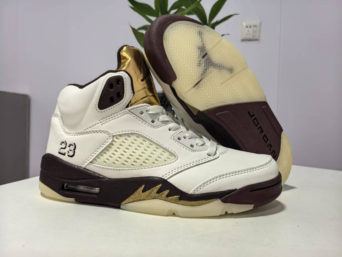 High Top Sneakers, Gold Colorway, Lace Up Design, Casual Gift for Sneaker Fans