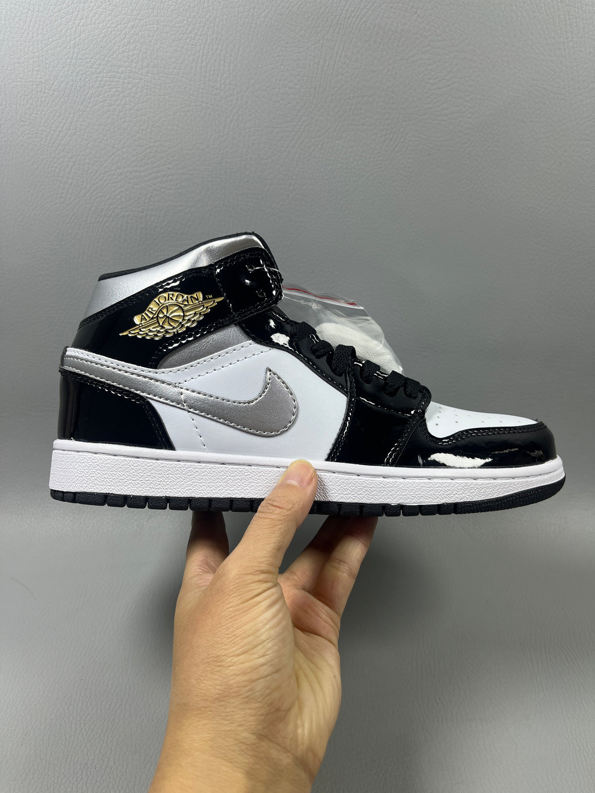 High Top Sneakers, Black Silver Colorway, Lace Up Design, Casual Gift for Sneaker Fans